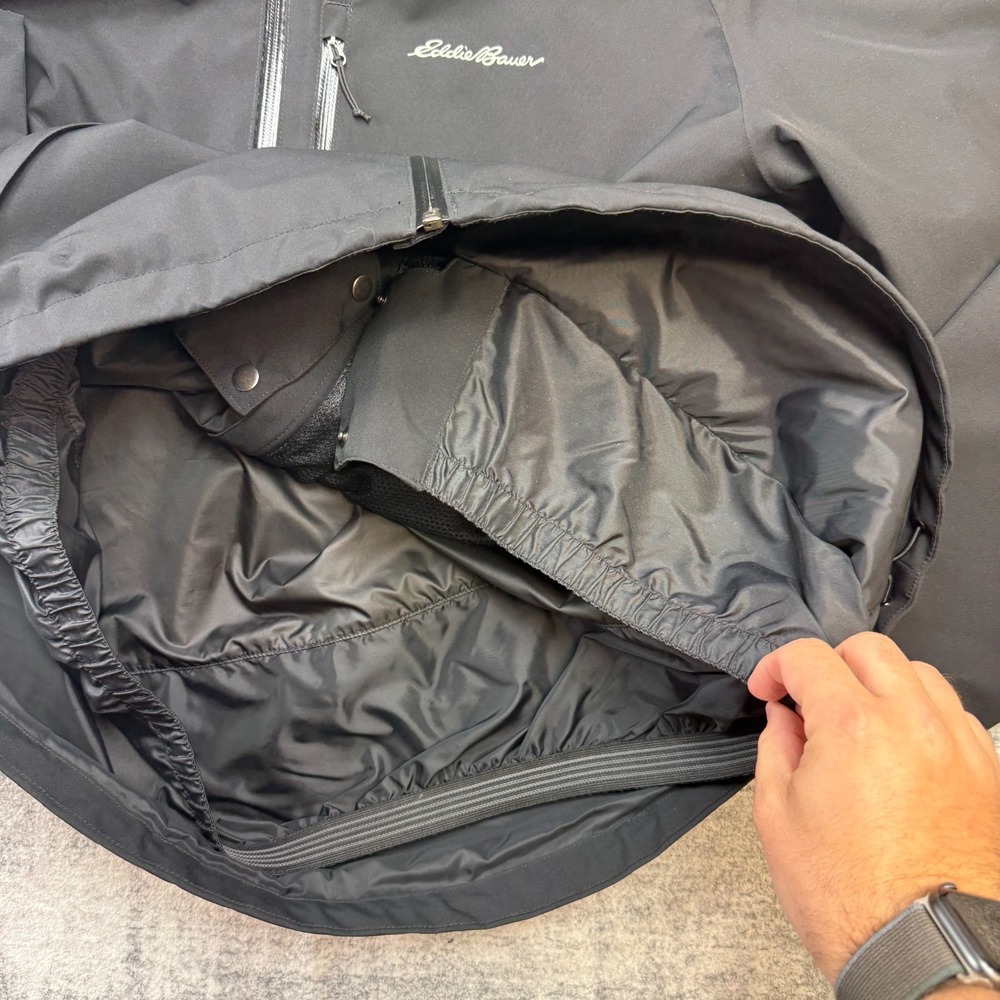 Eddie Bauer Jacket Womens 2X Black Weatheredge Plus Waterproof Hood Rain Wind - Picture 6 of 12